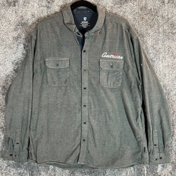 Kuhl Descendr Flannel Shirt Mens 2XL Gray Button Up Long Sleeve 7244 Outdoors - Picture 1 of 8